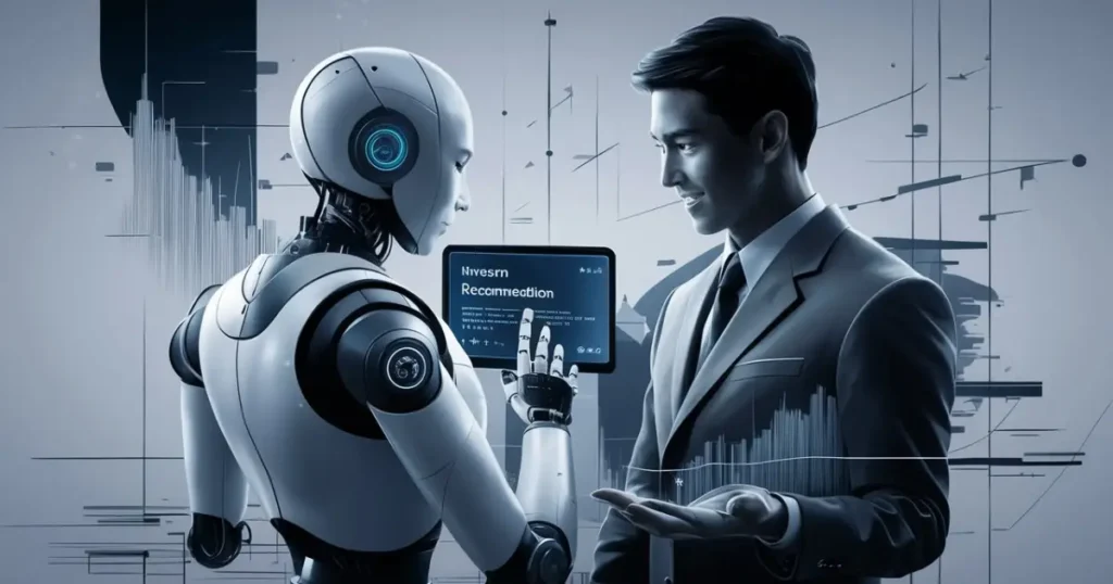 A robo-advisor uses artificial intelligence to help a human investor. It is the embodiment of AI in financial management
