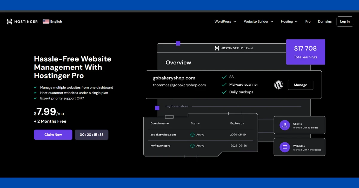 Hostinger website builder pricing plan