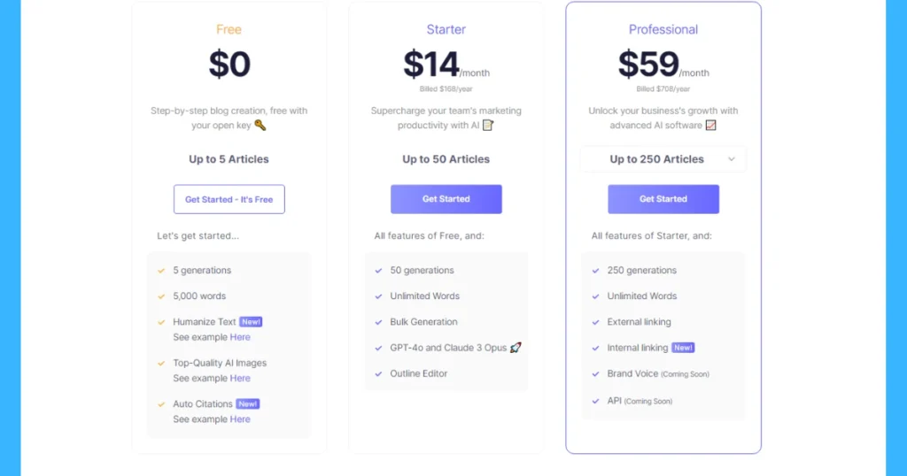 SEOWriting AI Pricing